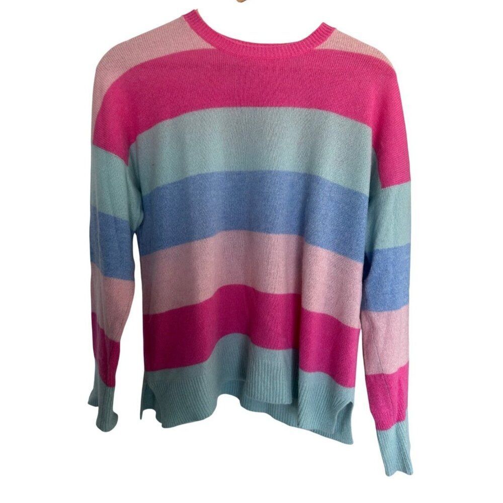 Vineyard Vines Women's Medium 100% Cashmere Striped Crewneck Sweater
